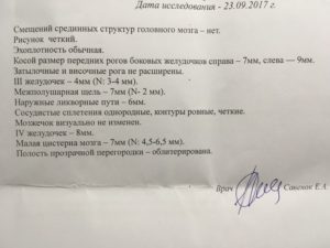 Расшифровка узи головного мозга